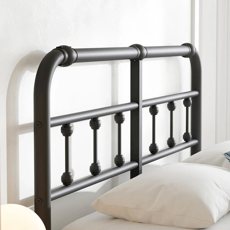 14 Inch Meatl Platform Bed With Headboard And Tailboard For Storage