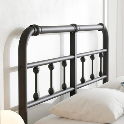 14 Inch Meatl Platform Bed With Headboard And Tailboard For Storage