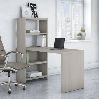 56W Bookcase Desk with Adjustable Shelves