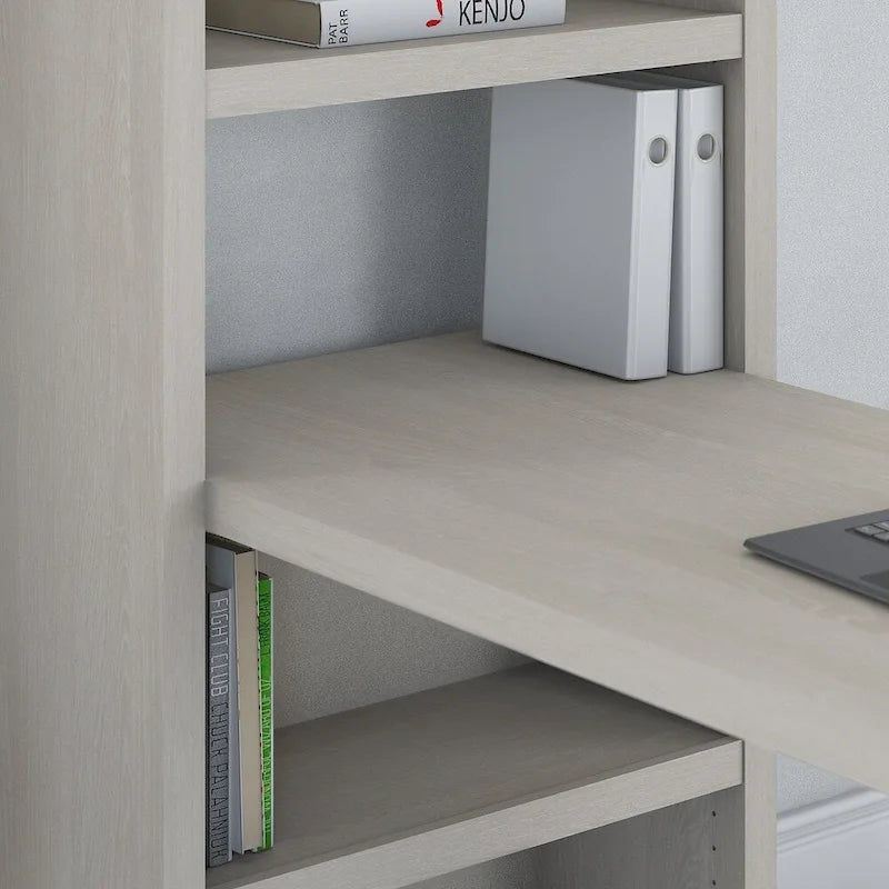 56W Bookcase Desk with Adjustable Shelves