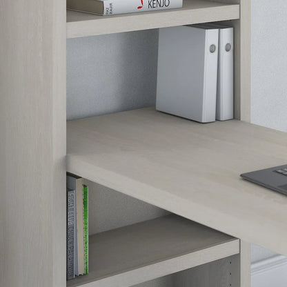 56W Bookcase Desk with Adjustable Shelves