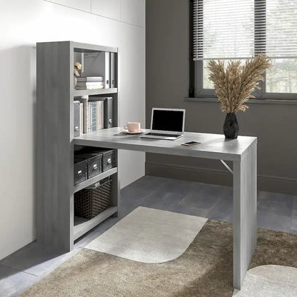 56W Bookcase Desk with Adjustable Shelves