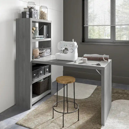 56W Bookcase Desk with Adjustable Shelves