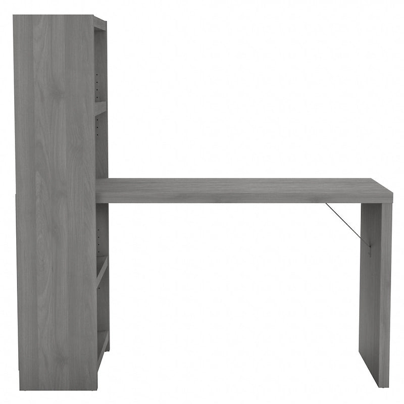56W Bookcase Desk with Adjustable Shelves
