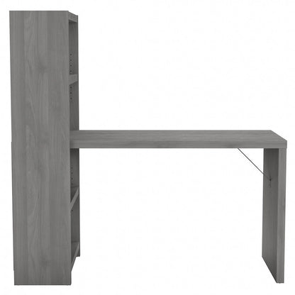 56W Bookcase Desk with Adjustable Shelves