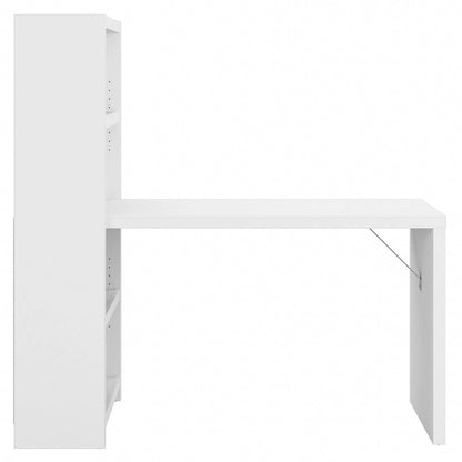 56W Bookcase Desk with Adjustable Shelves