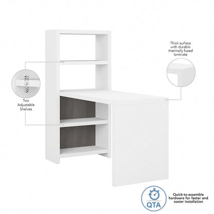 56W Bookcase Desk with Adjustable Shelves